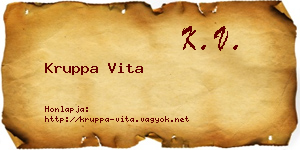 Kruppa Vita névjegykártya